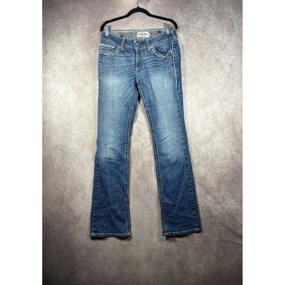 Ariat Jeans Women 31L Real Denim Boot Cut Western Embroidered Pocket Stretch